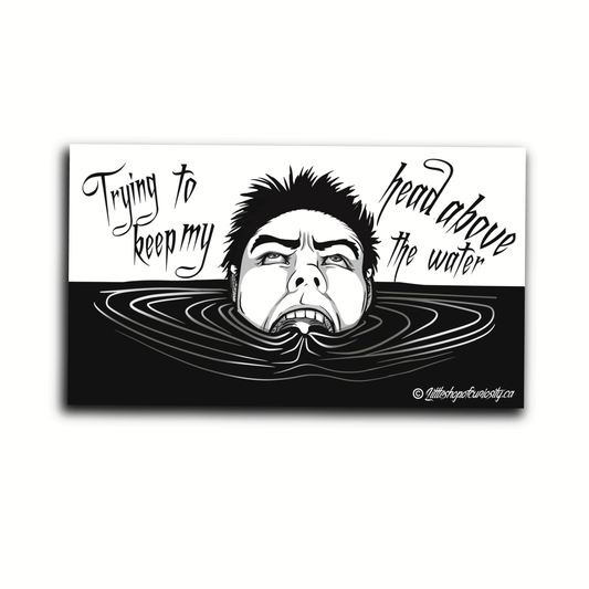 Above Water Sticker - Black & White Sticker - Little Shop of Curiosity