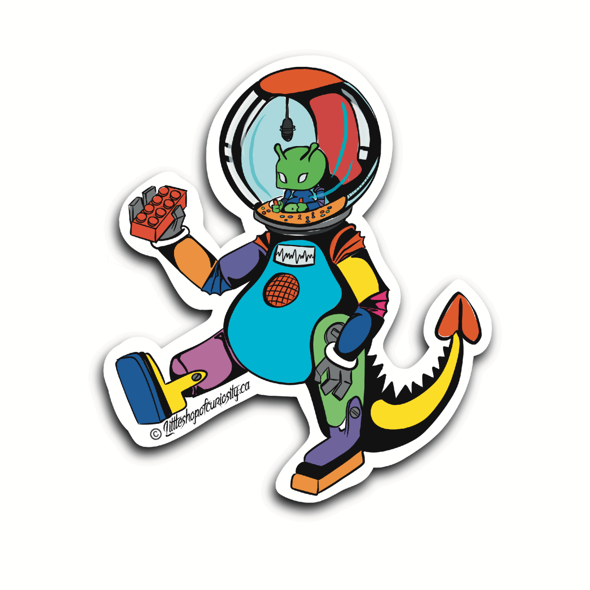 Alien Suit Bot Sticker - Colour Sticker - Little Shop of Curiosity