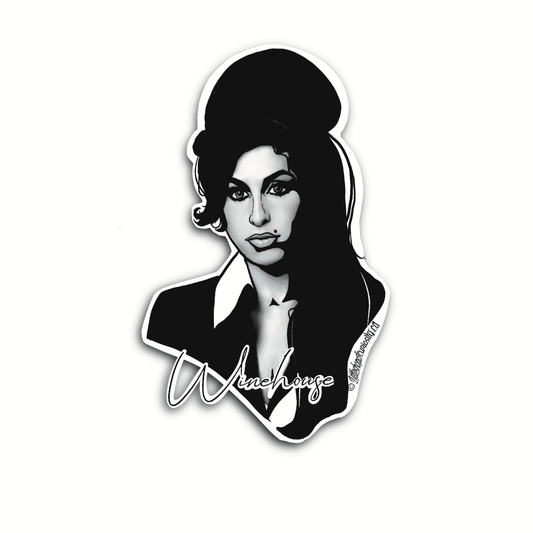 Amy Winehouse Sticker - Black & White Sticker - Little Shop of Curiosity