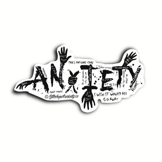 Anxiety Sticker - Black & White Sticker - Little Shop of Curiosity