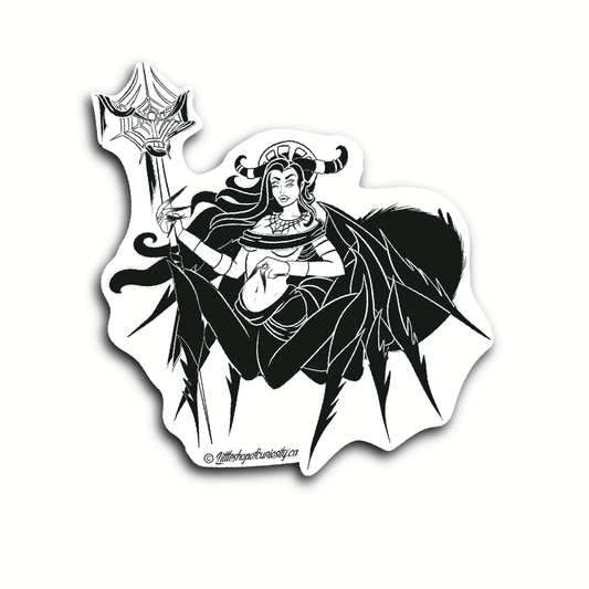 Arachne Black & White Sticker - Black & White Sticker - Little Shop of Curiosity