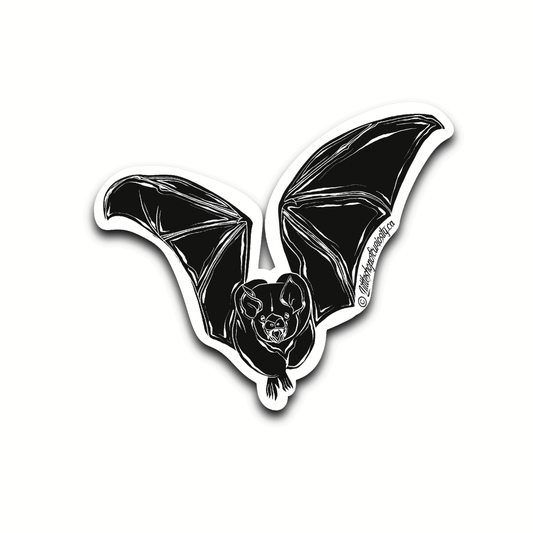 Bat Sticker - Black & White Sticker - Little Shop of Curiosity