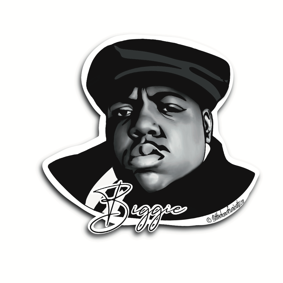 Biggie Sticker - Black & White Sticker - Little Shop of Curiosity