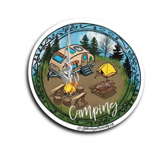 Camping Sticker - Colour Sticker - Little Shop of Curiosity