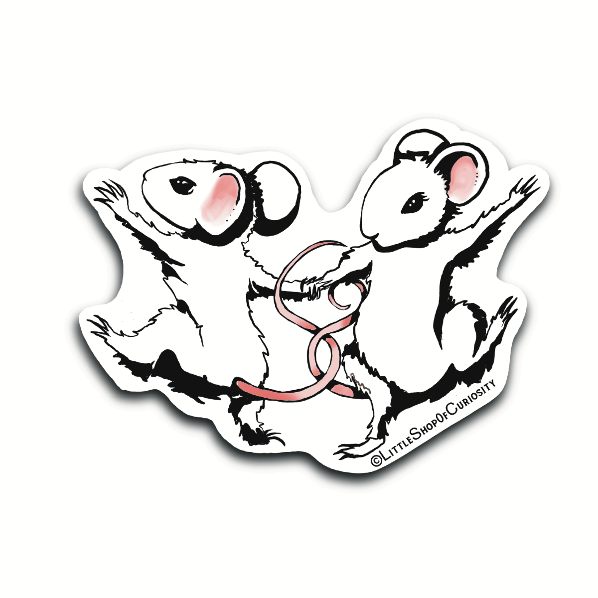 Dancing Mice Sticker - Colour Sticker - Little Shop of Curiosity