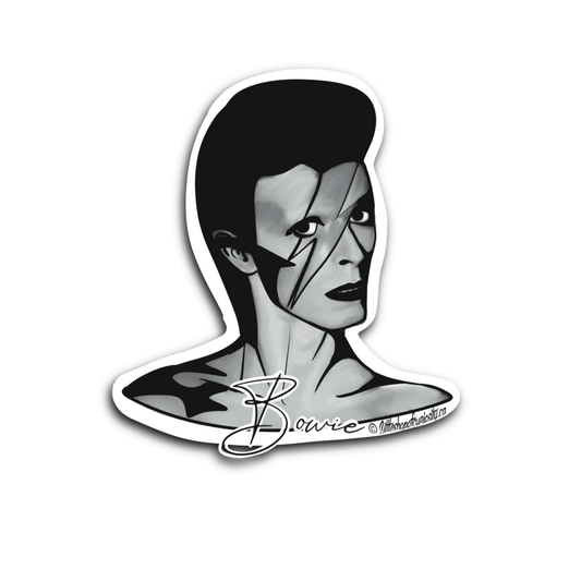 David Bowie Sticker - Black & White Sticker - Little Shop of Curiosity