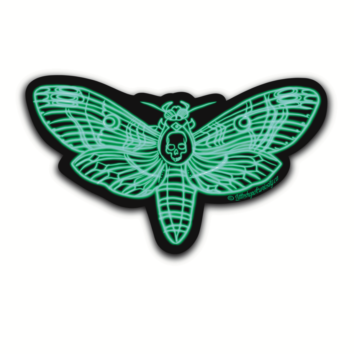 Death's-head Hawk Moth Neon Sticker - Colour Sticker - Little Shop of Curiosity