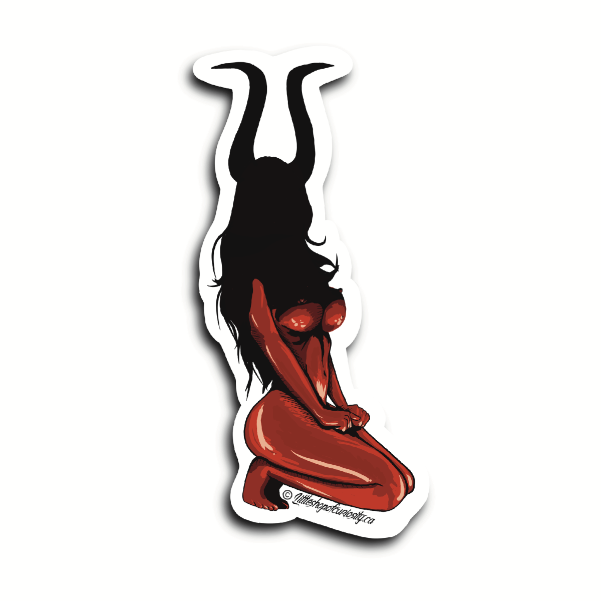 Demon Lady Sticker - Colour Sticker - Little Shop of Curiosity