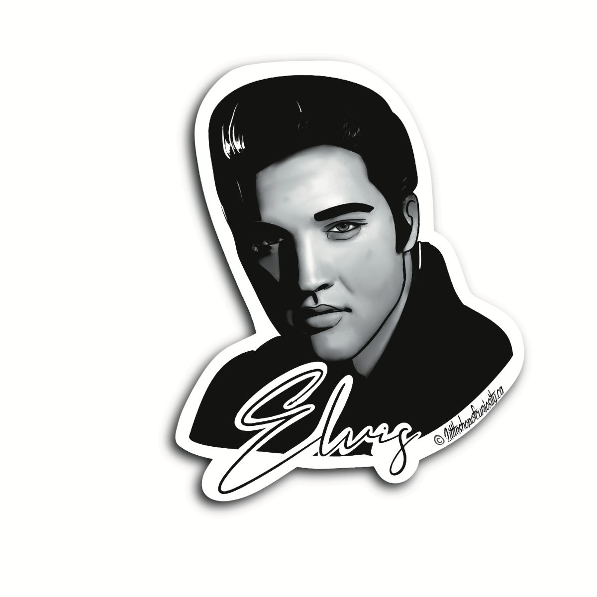 Elvis Presley Sticker - Black & White Sticker - Little Shop of Curiosity
