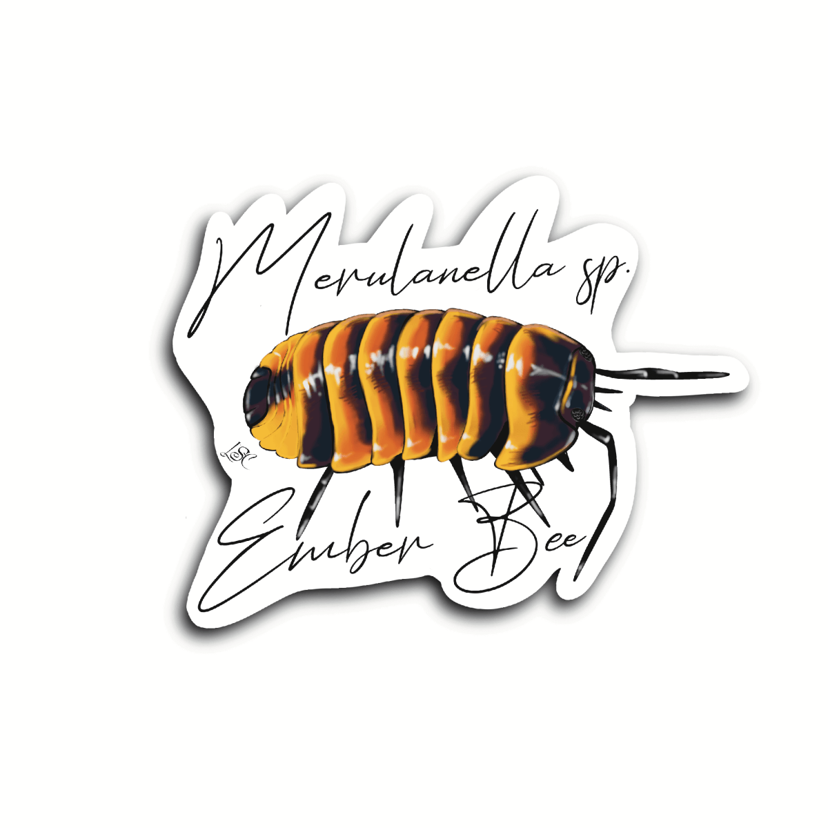 Ember Bee Isopod Sticker - Colour Sticker - Little Shop of Curiosity