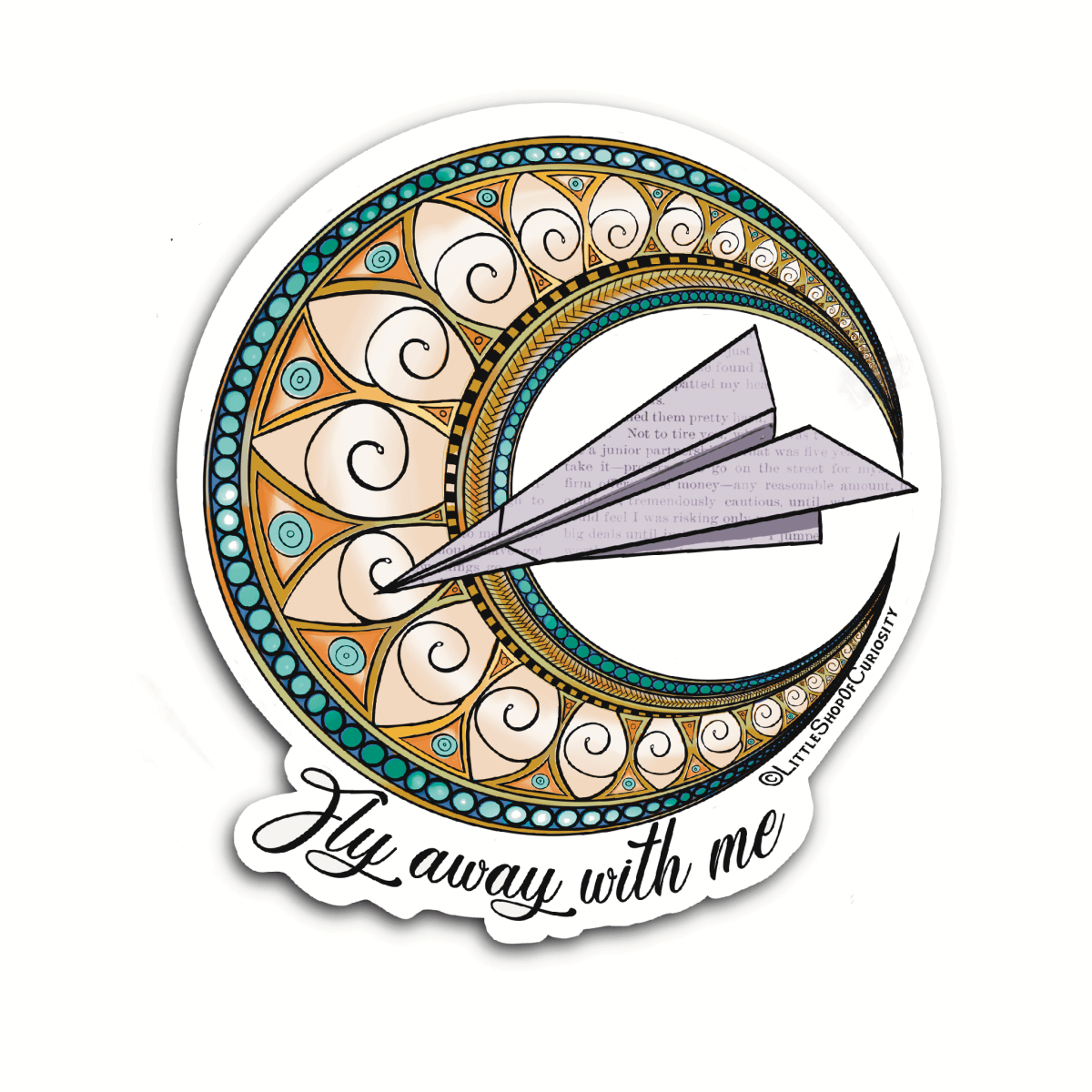 Fly Away With Me Sticker - Colour Sticker - Little Shop of Curiosity