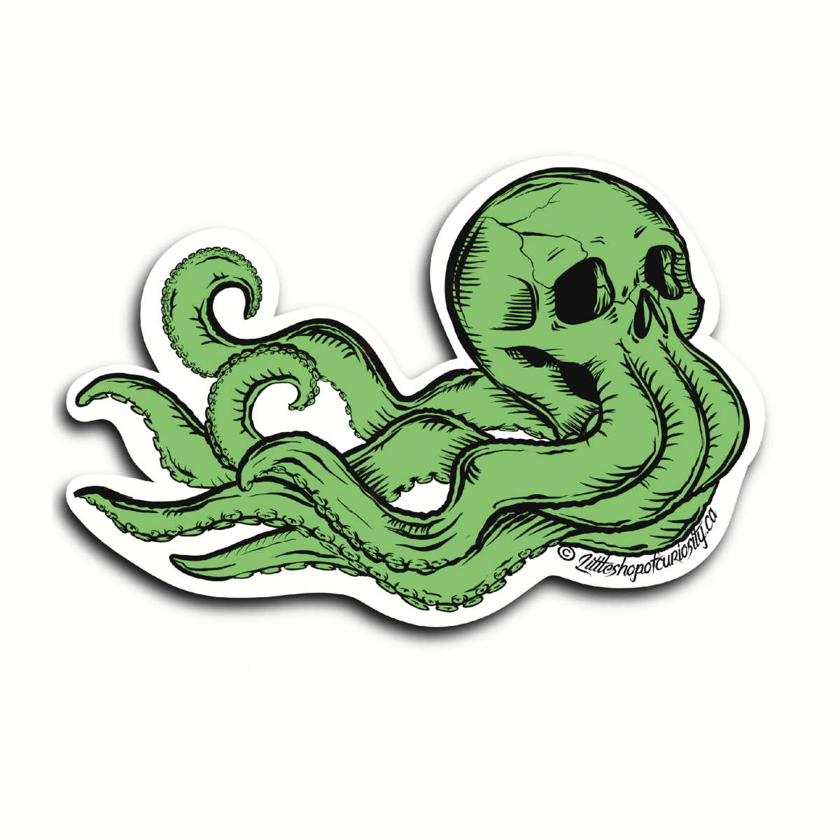 Flying Octopus Skull Sticker - Colour Sticker - Little Shop of Curiosity