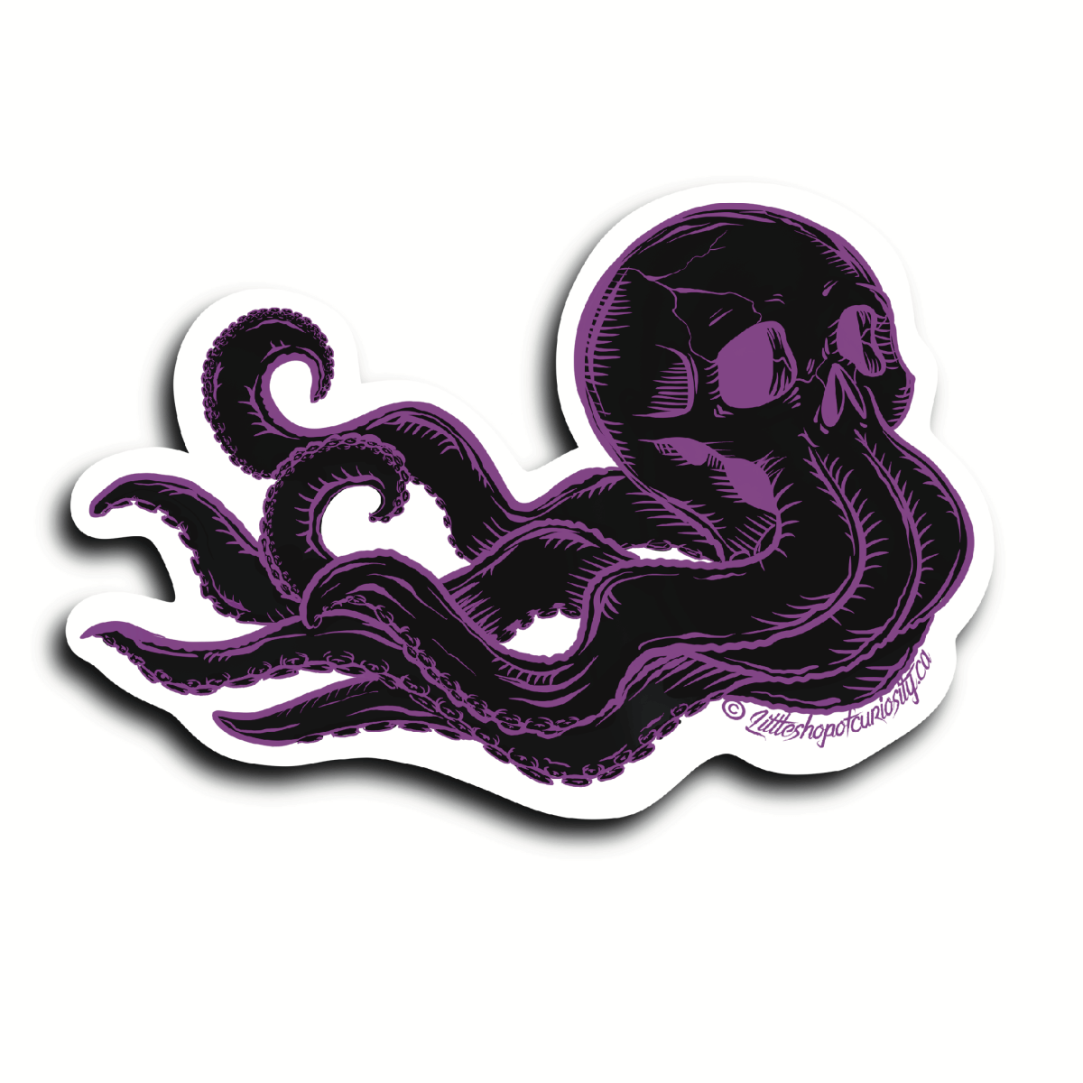 Flying Octopus Skull Sticker - Colour Sticker - Little Shop of Curiosity