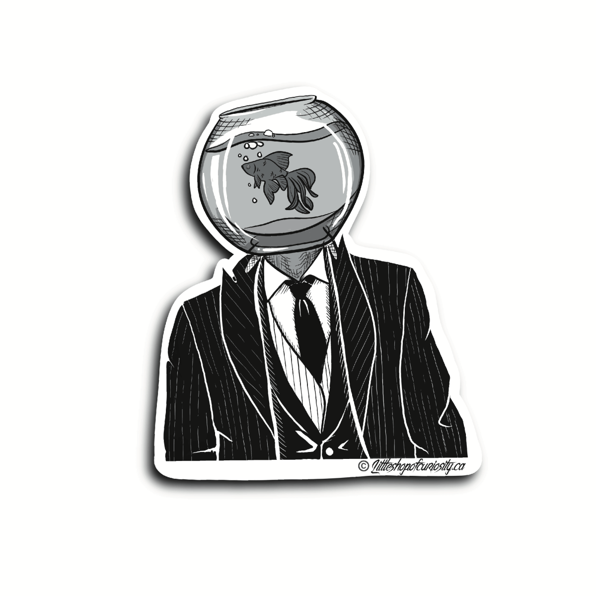 Get Out Of My Fishbowl Sticker - Black & White Sticker - Little Shop of Curiosity