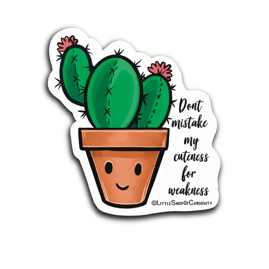 Happy Cactus Sticker - Colour Sticker - Little Shop of Curiosity