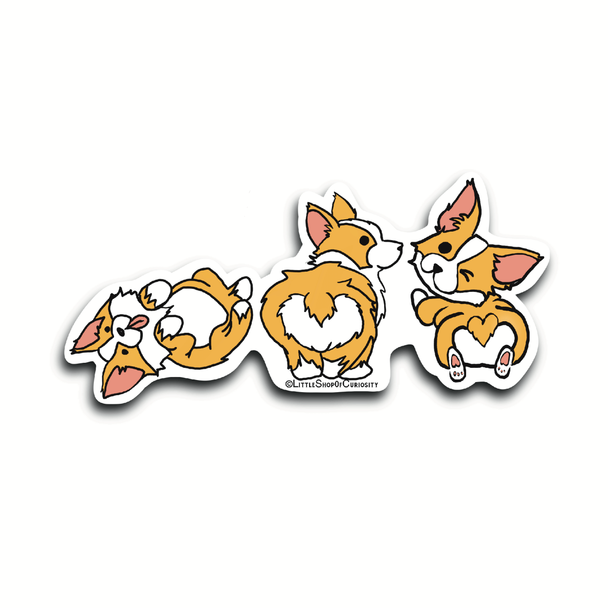 Happy Corgi Sticker - Colour Sticker - Little Shop of Curiosity