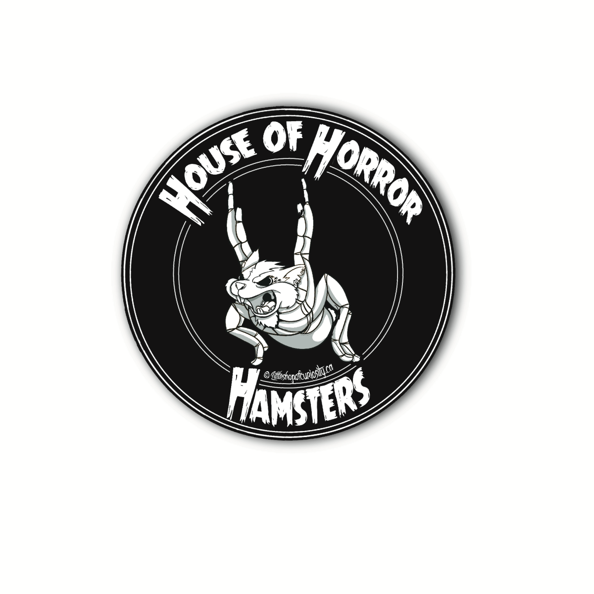 House of Horror Hamsters Black & White Sticker - Black & White Sticker - Little Shop of Curiosity
