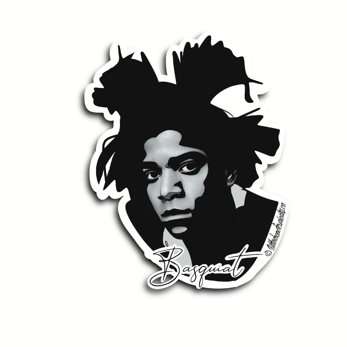 Jean-Michel Basquiat Sticker - Black & White Sticker - Little Shop of Curiosity