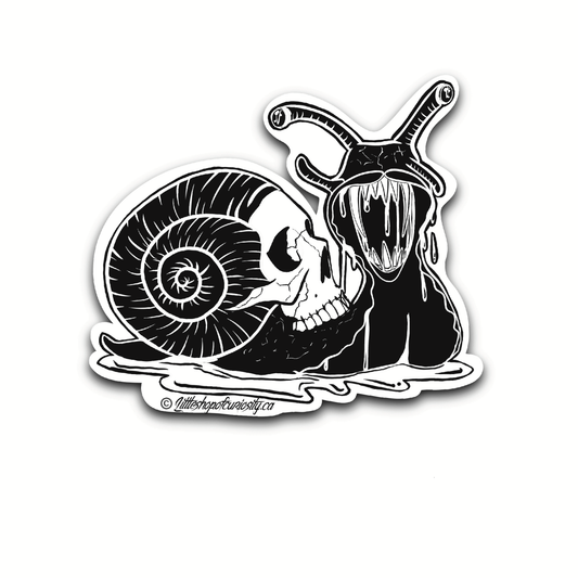 Killer Snail Black & White Sticker - Black & White Sticker - Little Shop of Curiosity