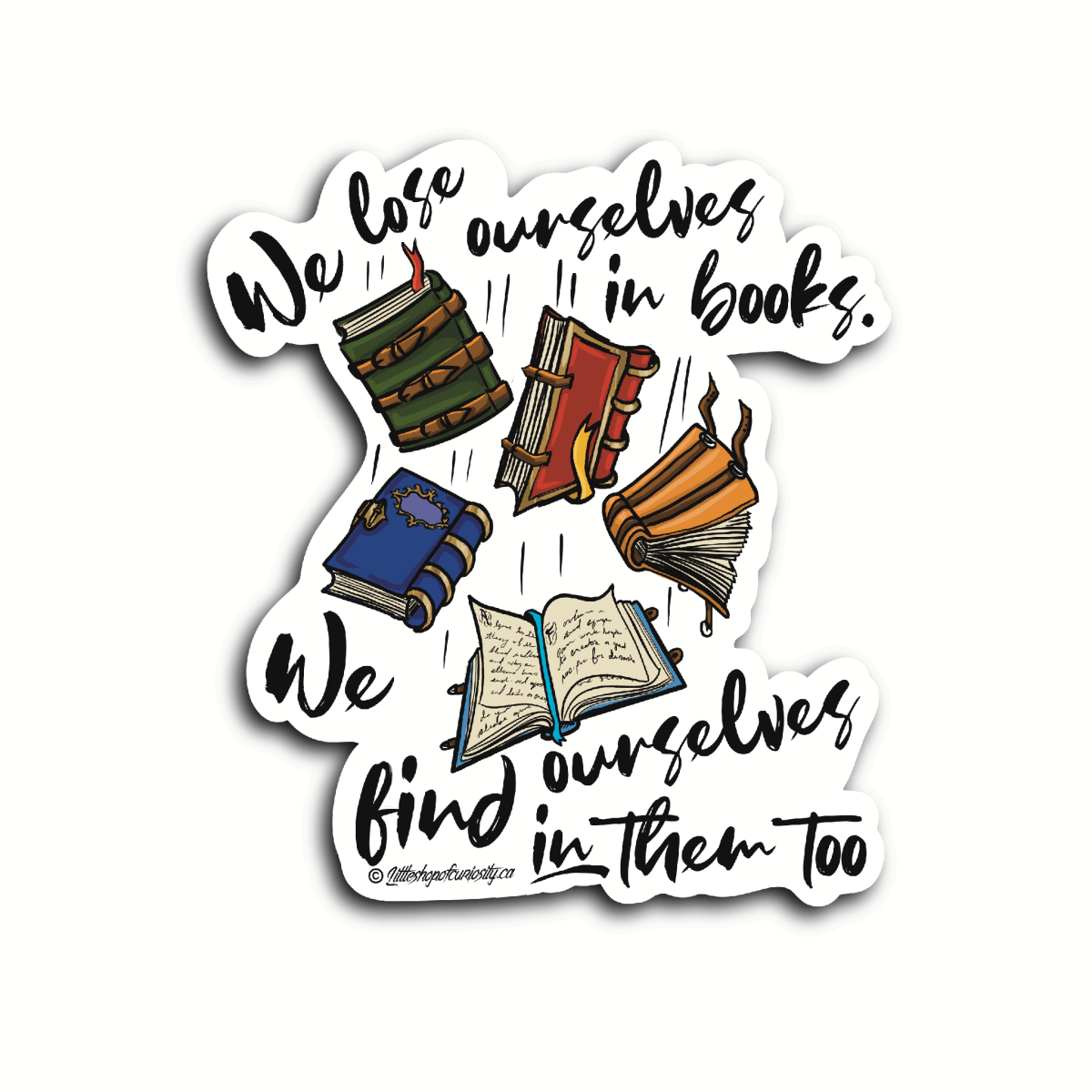 Love of Books Sticker - Colour Sticker - Little Shop of Curiosity