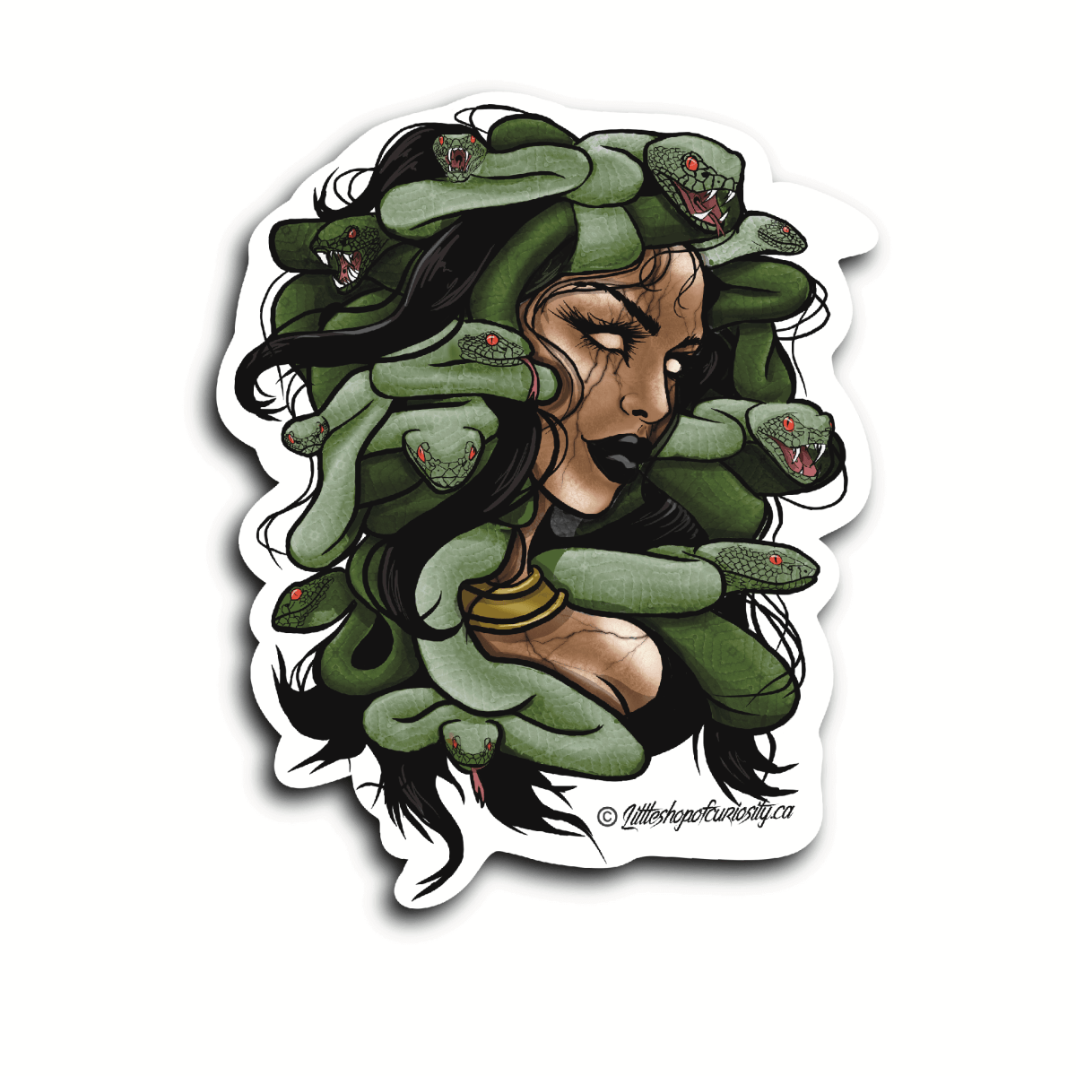 Medusa Bust Sticker - Colour Sticker - Little Shop of Curiosity