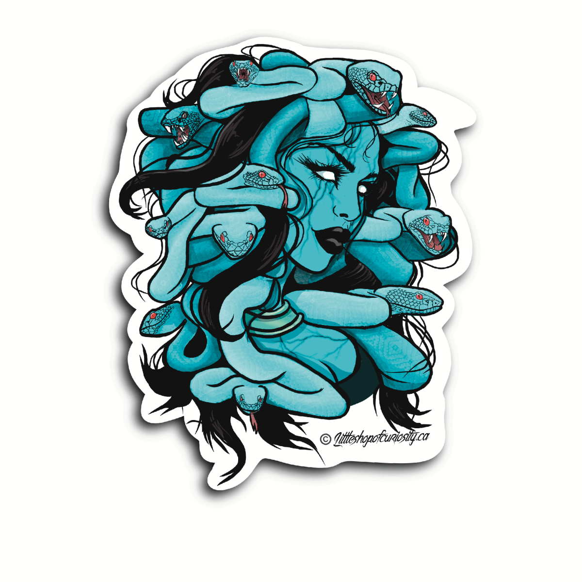 Medusa Bust Sticker - Colour Sticker - Little Shop of Curiosity