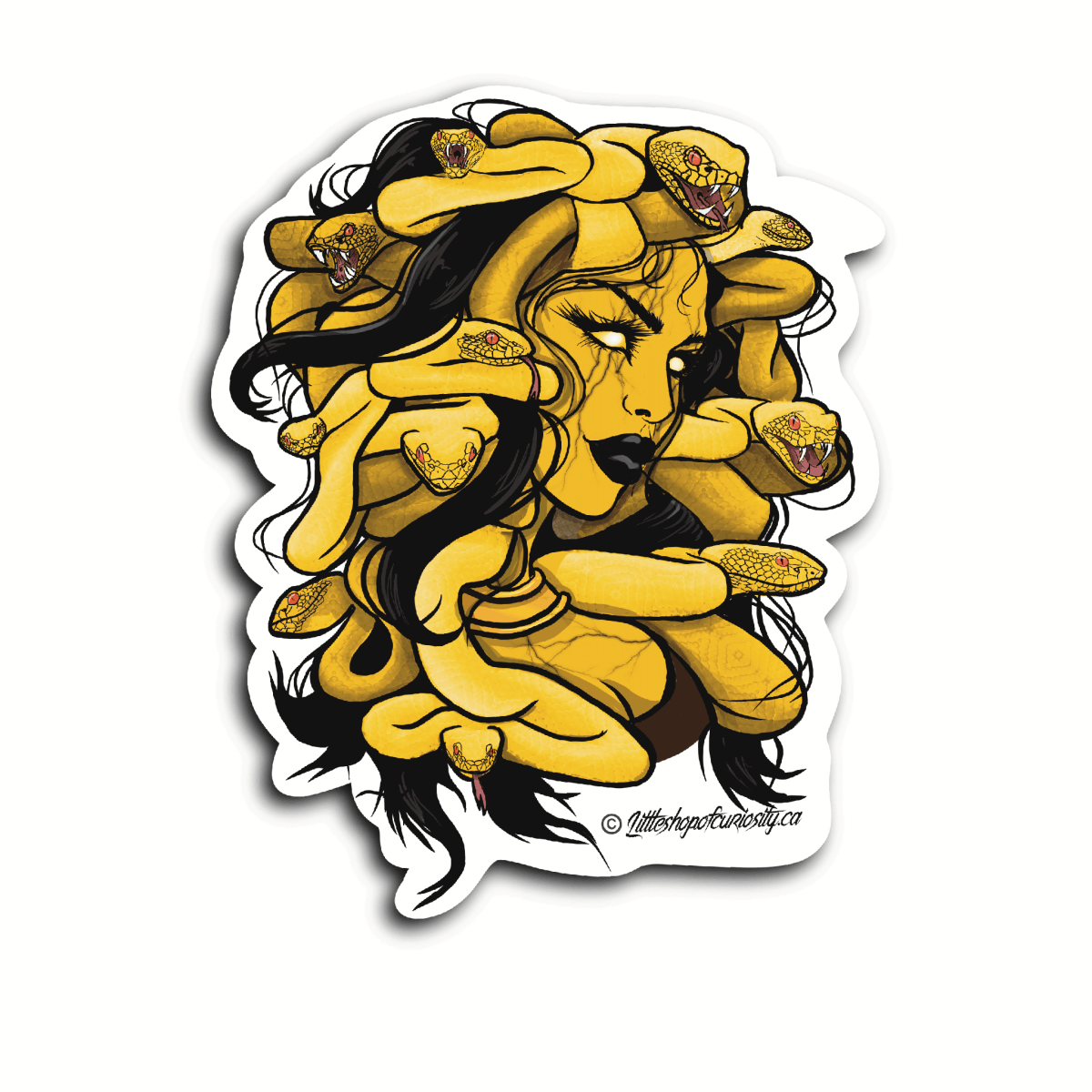 Medusa Bust Sticker - Colour Sticker - Little Shop of Curiosity