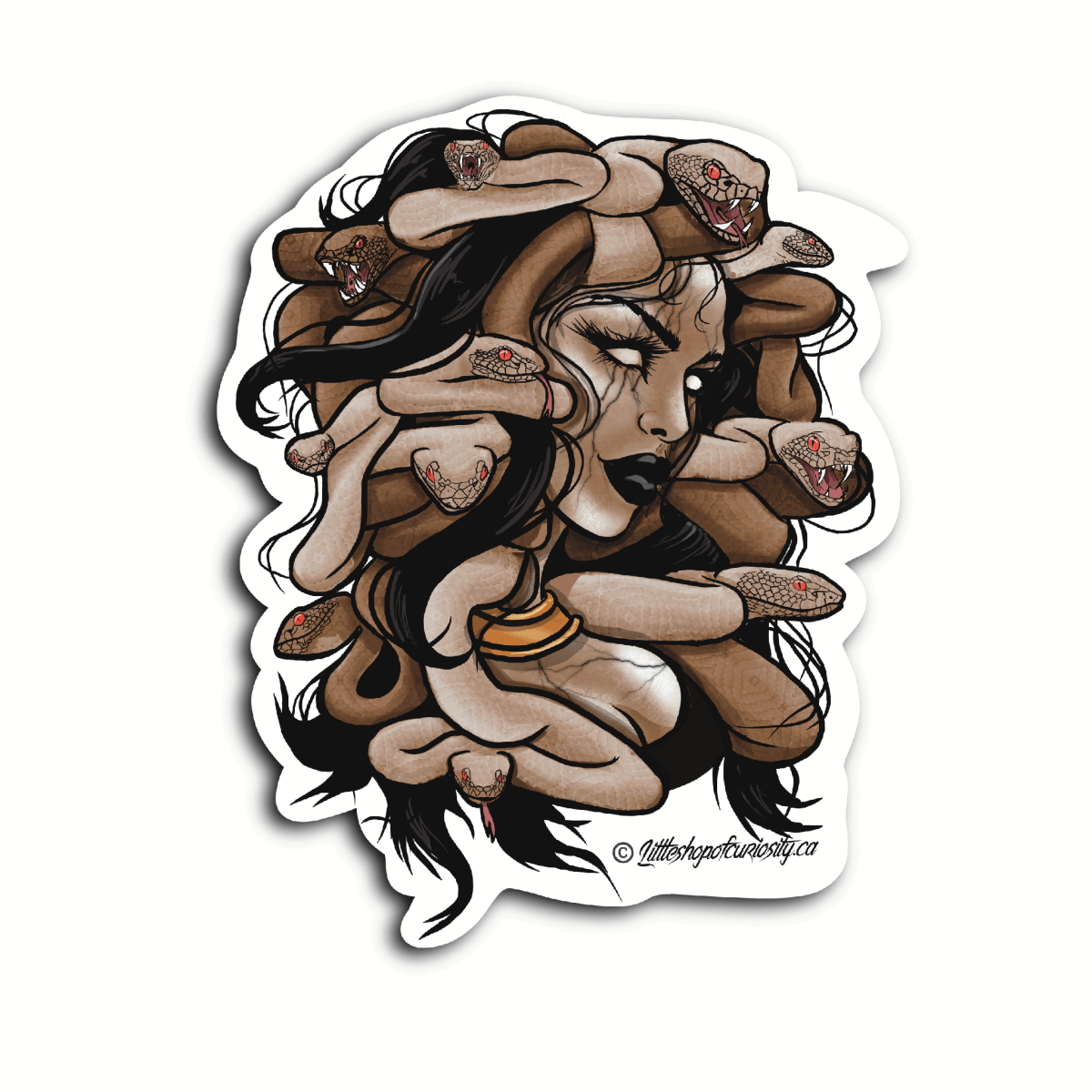 Medusa Bust Sticker - Colour Sticker - Little Shop of Curiosity