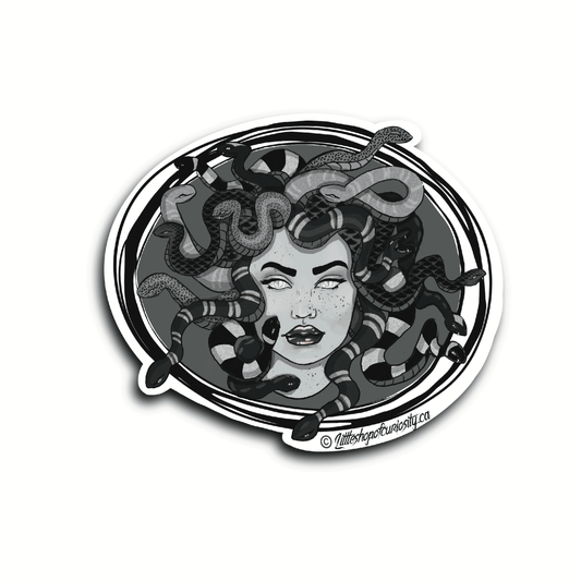 Medusa Sticker - Black & White Sticker - Little Shop of Curiosity