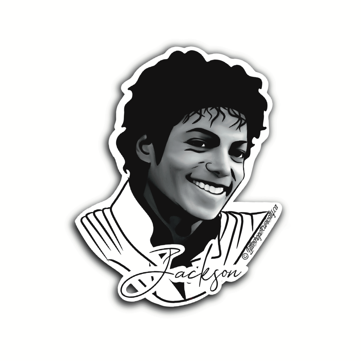 Michael Jackson Sticker - Black & White Sticker - Little Shop of Curiosity