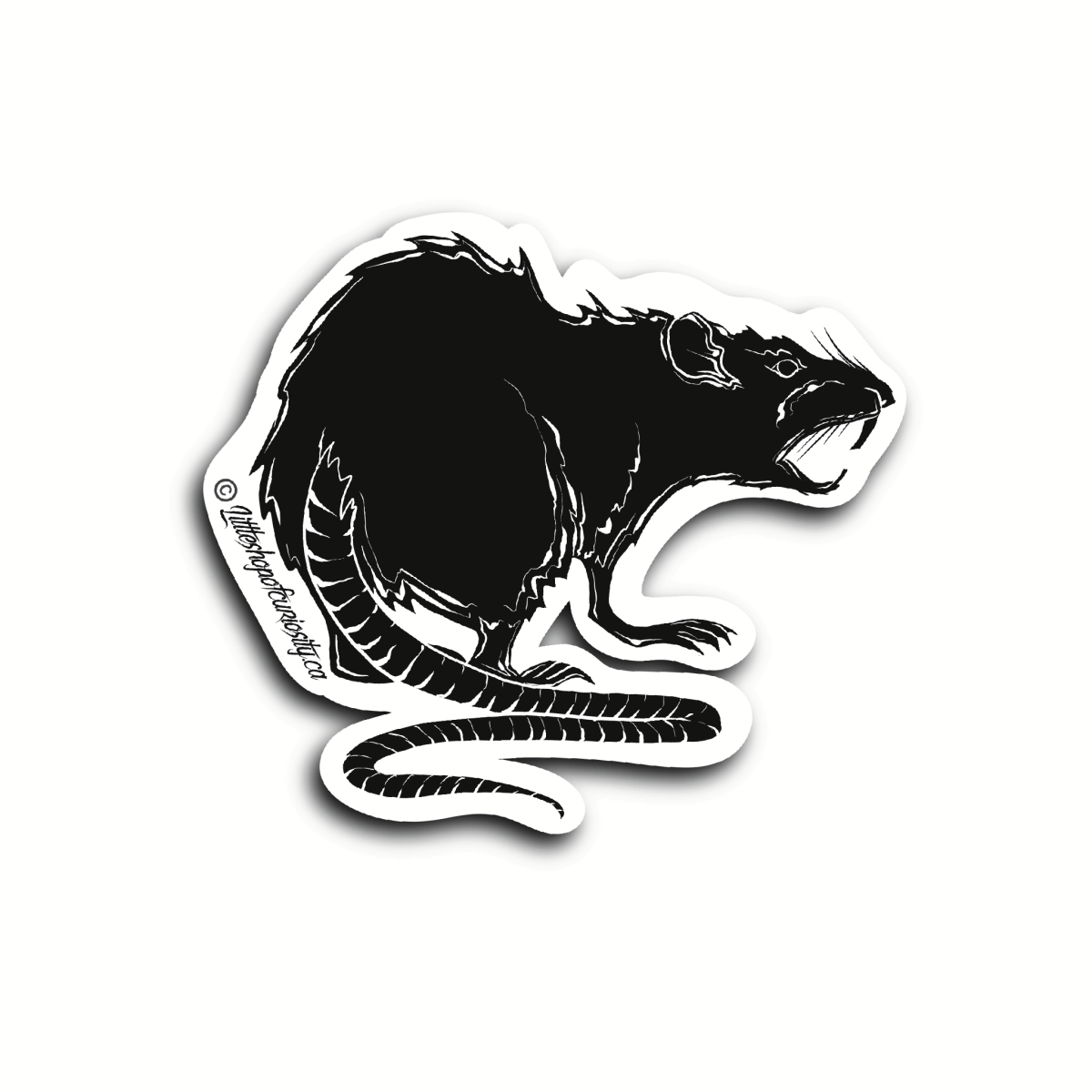 Nightmare Rat Sticker - Black & White Sticker - Little Shop of Curiosity