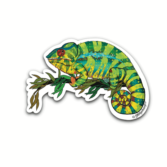 Panther Chameleon (Painted) Sticker - Colour Sticker - Little Shop of Curiosity