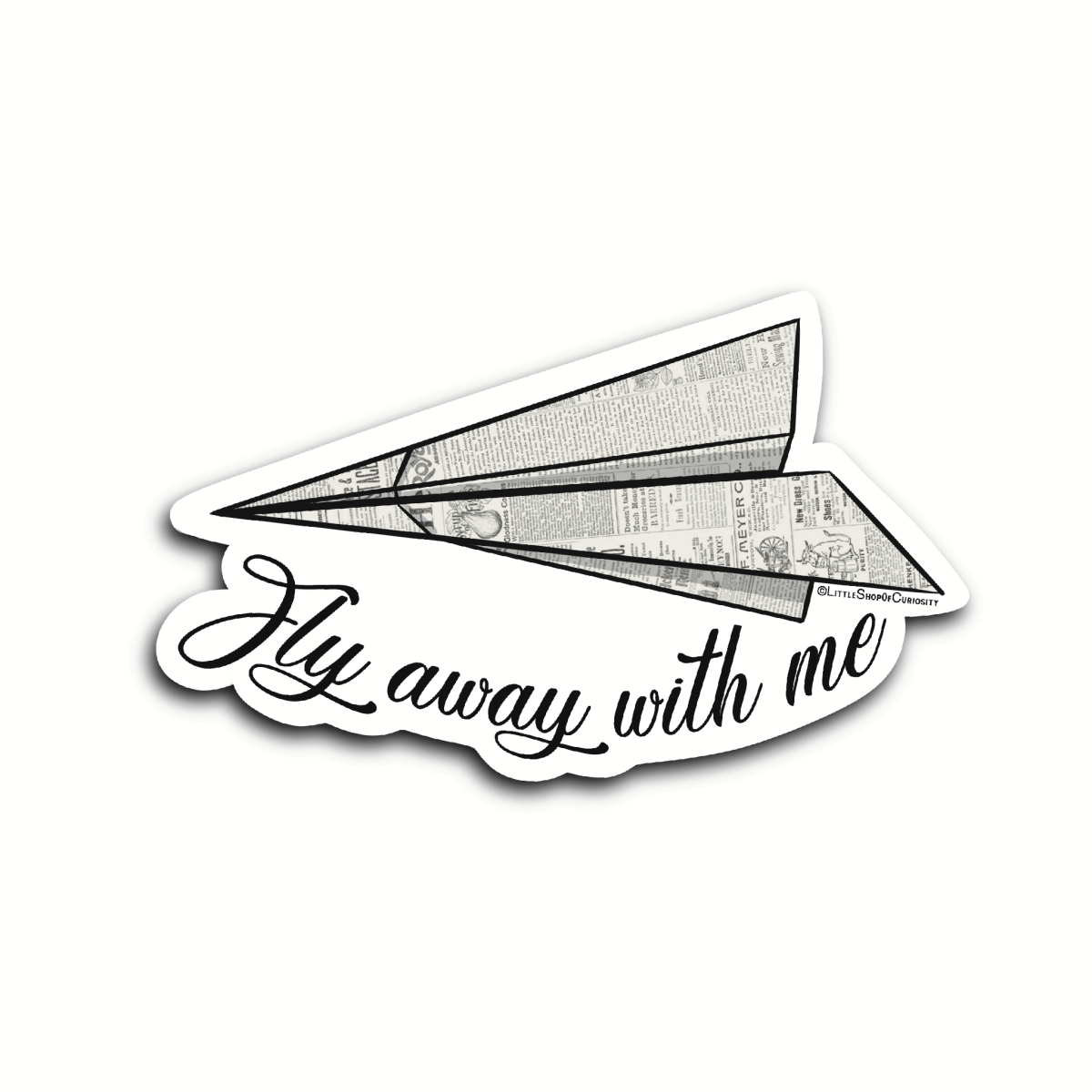 Paper Plane Sticker - Colour Sticker - Little Shop of Curiosity