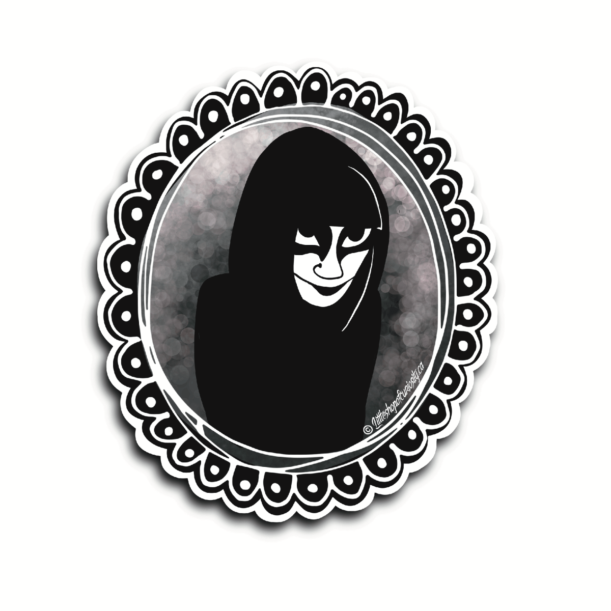 Portrait of a Witch Sticker - Black & White Sticker - Little Shop of Curiosity