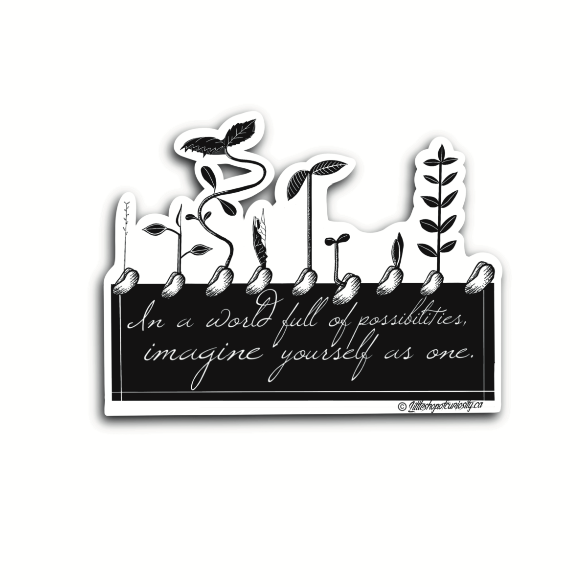 Possibilities Sticker - Black & White Sticker - Little Shop of Curiosity