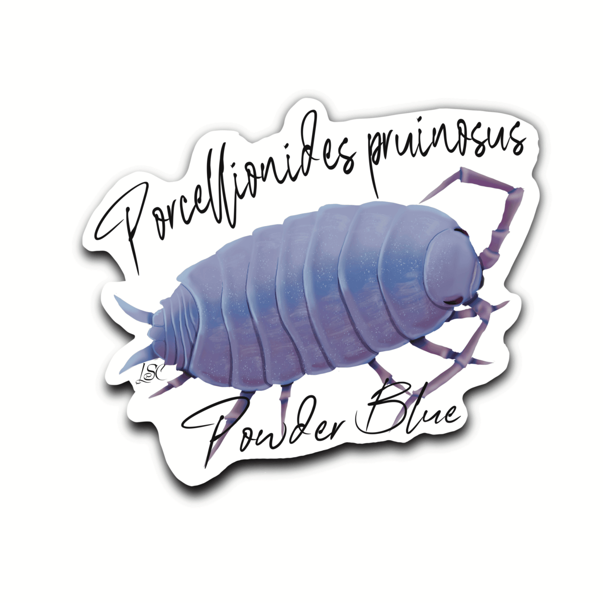 Powder Blue Isopod Sticker - Colour Sticker - Little Shop of Curiosity