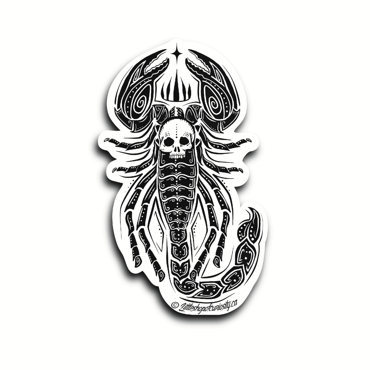 Prince of Darkness Scorpion Sticker - Black & White Sticker - Little Shop of Curiosity