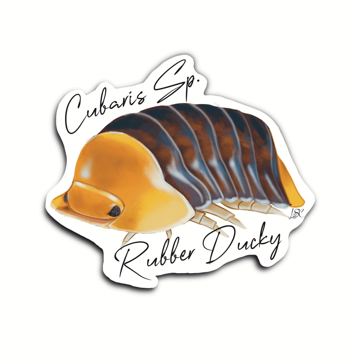 Rubber Ducky Isopod Sticker - Colour Sticker - Little Shop of Curiosity