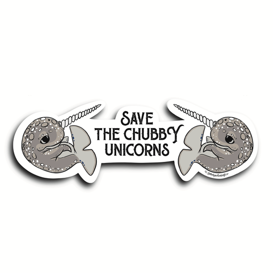 Save The Chubby Unicorns Sticker - Colour Sticker - Little Shop of Curiosity