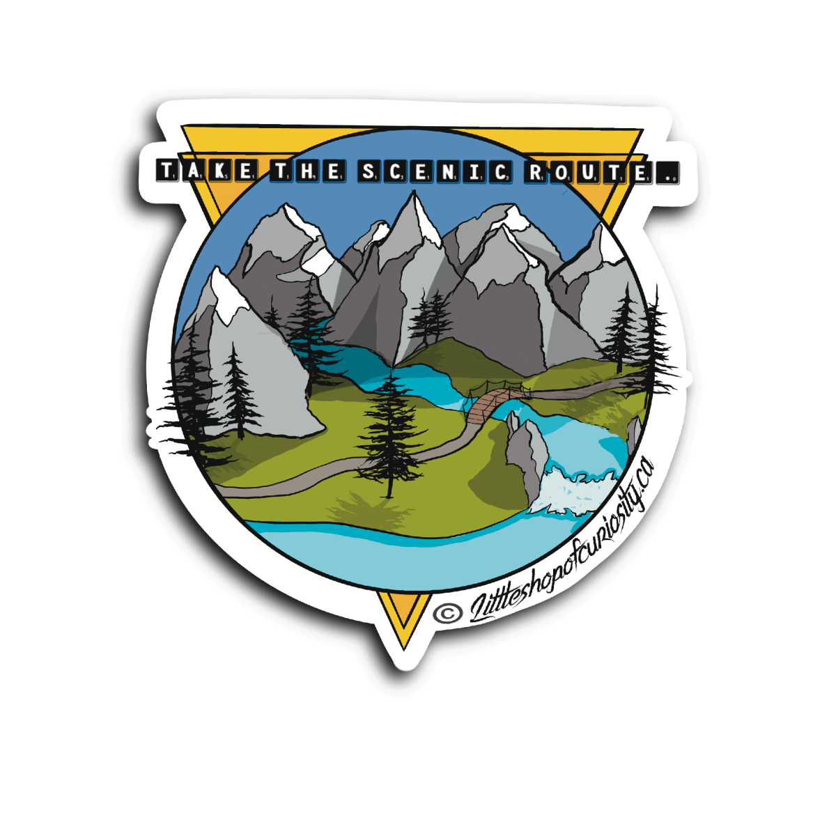 Scenic Route Sticker - Colour Sticker - Little Shop of Curiosity