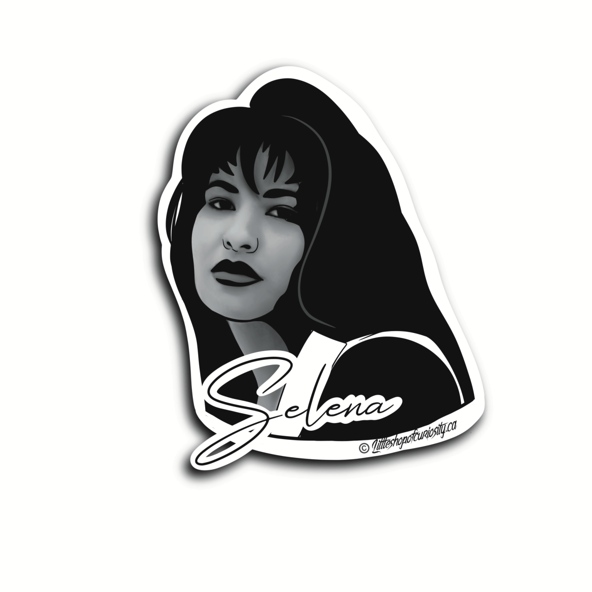 Selena Sticker - Black & White Sticker - Little Shop of Curiosity