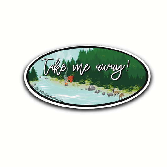 Take Me Away Sticker - Colour Sticker - Little Shop of Curiosity