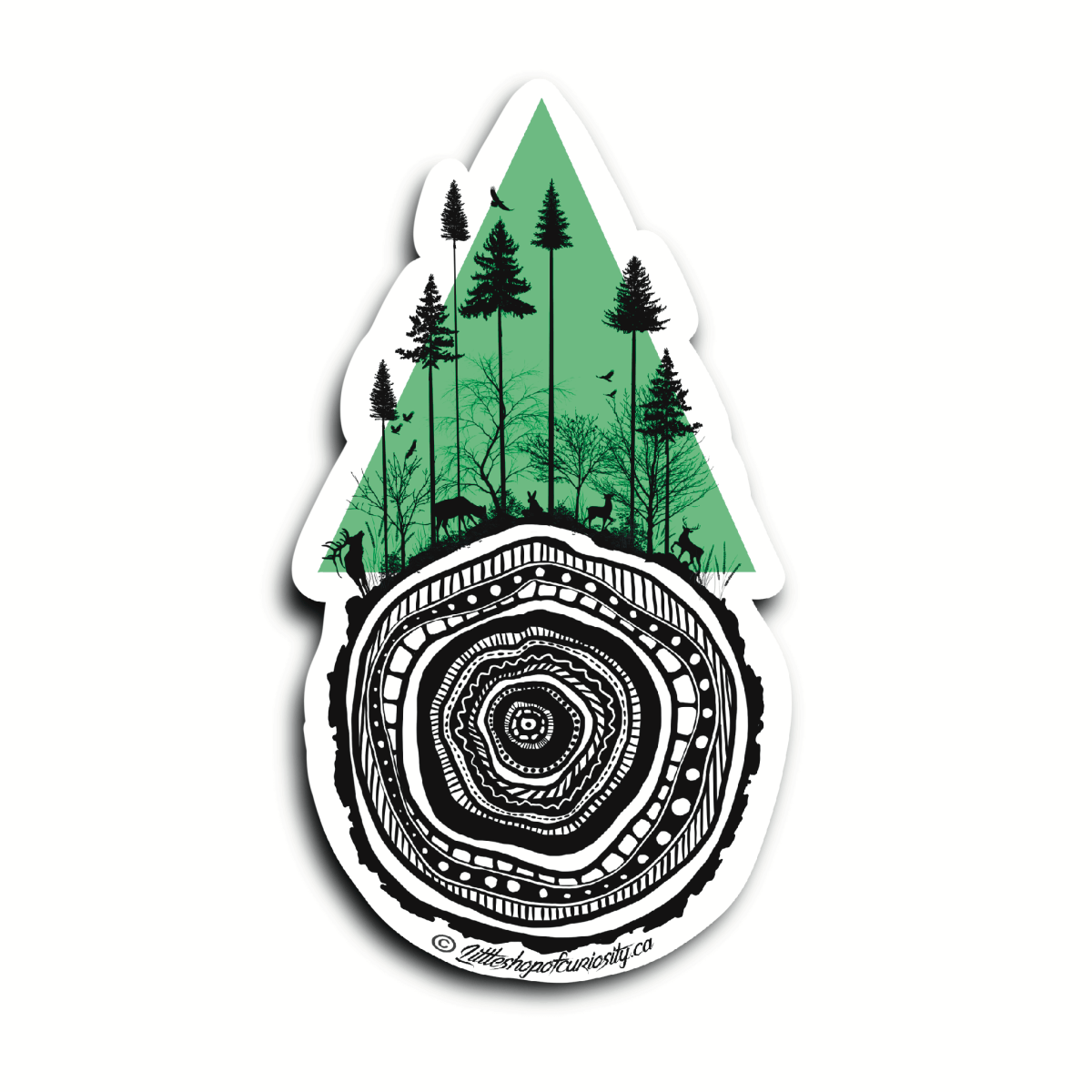 Tree Rings Geometric Sticker - Colour Sticker - Little Shop of Curiosity
