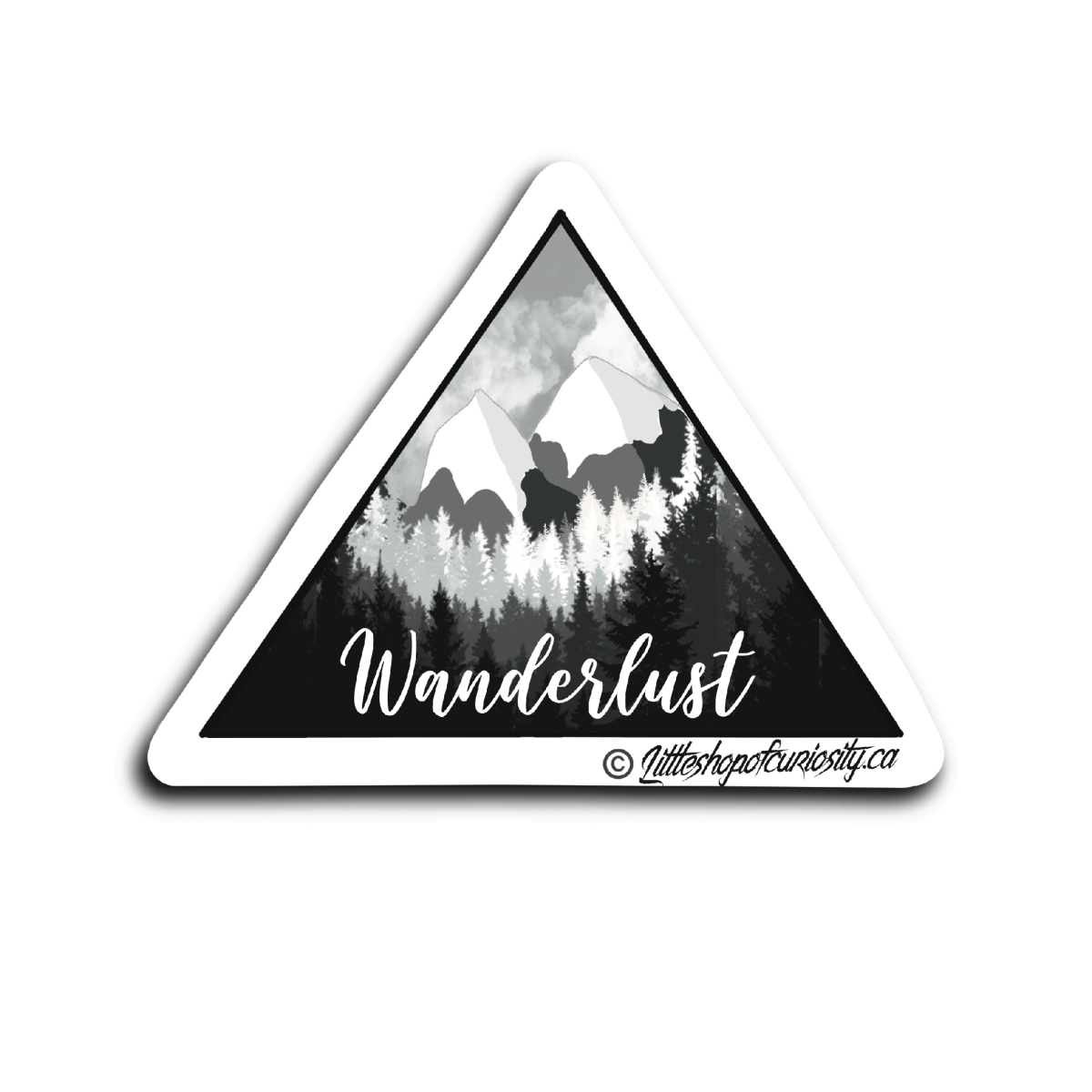 Wanderlust Sticker - Black & White Sticker - Little Shop of Curiosity