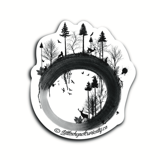 Wildlife & Nature Sticker - Black & White Sticker - Little Shop of Curiosity