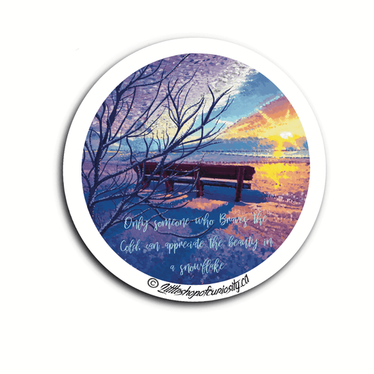 Winter Bench Sunset Sticker - Colour Sticker - Little Shop of Curiosity